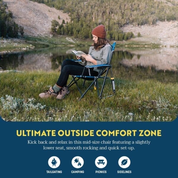 GCI OUTDOOR Kickback Rocker Outdoor Rocking Chair with Beverage Holder - Image 3