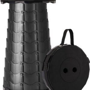 Upgraded Foldable Stool Thickened, Portable Collapsible Stool Retractable Stool for Fishing, Hiking Tours, BBQ, Parties, Outdoor Activities (Black) (1)