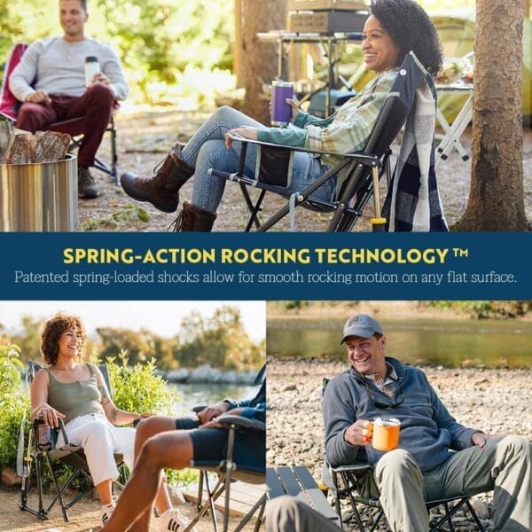 GCI OUTDOOR Kickback Rocker Outdoor Rocking Chair with Beverage Holder - Image 4