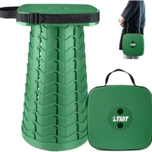 Upgraded Square Folding Stool, Max Load Capacity 485lbs, Portable Collapsible Stool Seat, Telescoping Foldable Stool,Retractable Stool for Adult Camping Fishing Outdoor BBQ