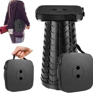 Folding Camping Stool,Square Collapsible Portable Stool,Collapsible Stool Folding Stool Telescoping Stool for Fishing Hiking BBQ,Sturdy Lightweight Telescoping Foldable Stool,Max Load 485lb