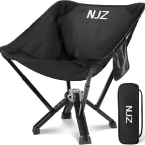 Folding Camping Chairs for Adults - 600 LBS Capacity Sturdy Camping Folding Chair, Portable Chair with Quick Setup & Carry Bag - Compact Camp Chair for Outdoor Adventures - Black