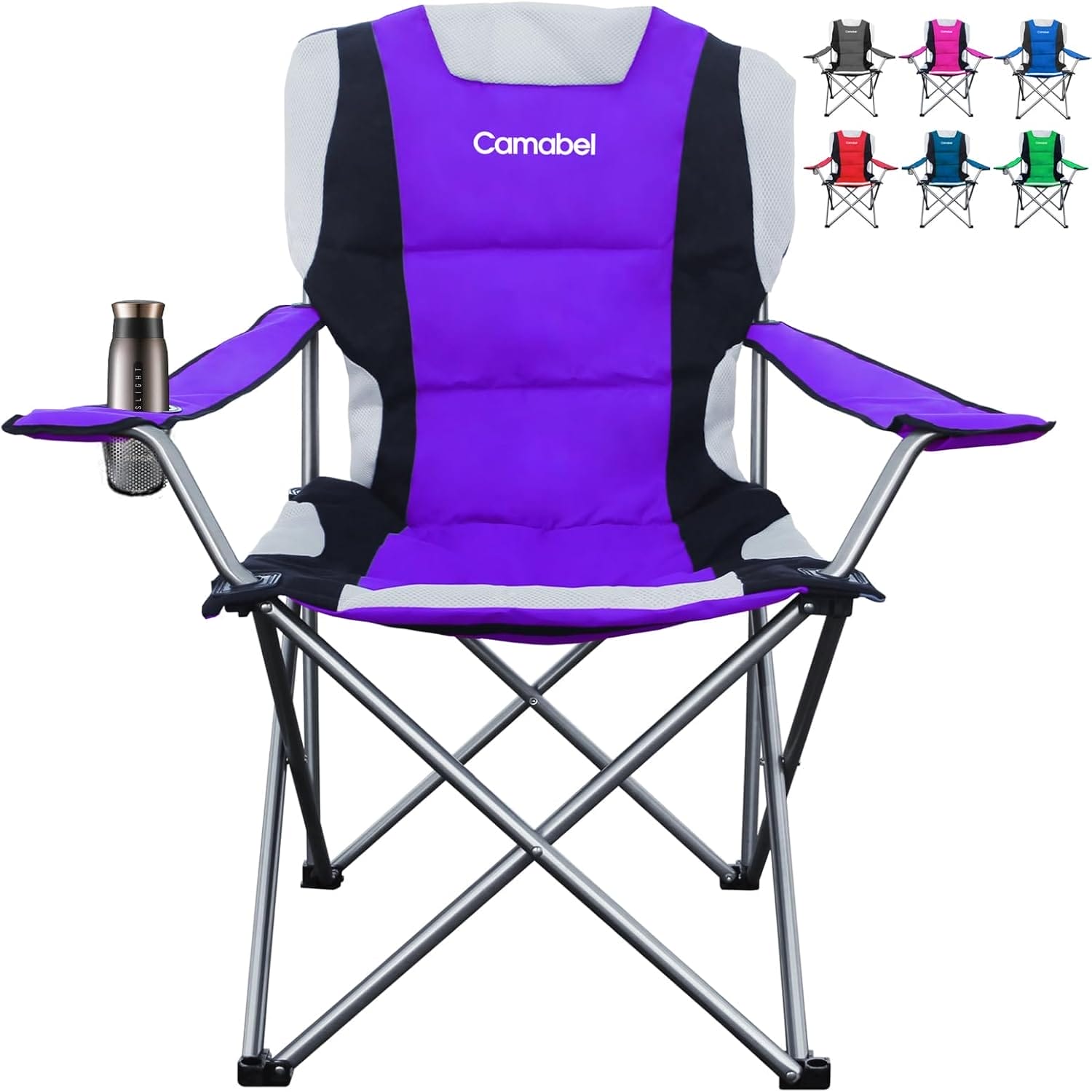 AMAGABELI GARDEN & HOME Camabel Folding Camping Chairs Outdoor Lawn Chair Padded Sports Lightweight Foldable Chairs