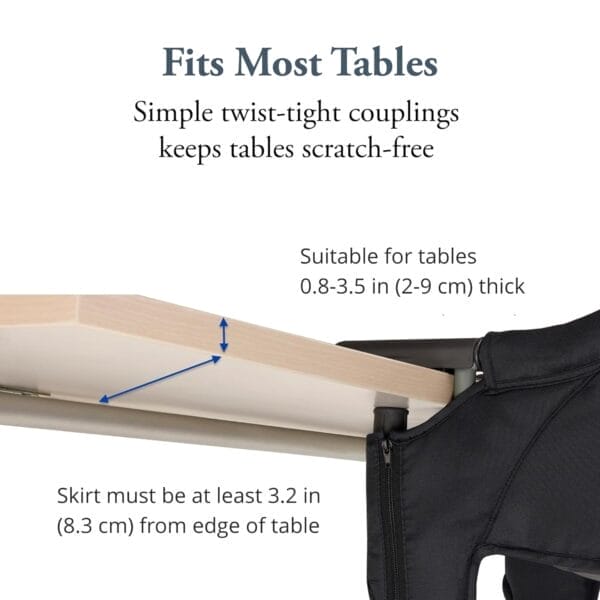 Inglesina Fast Table Chair, Navy - Portable Baby High Chair - for Babies & Toddlers up to 37 lbs - Collapsible Design - Fits Tables 0.8'' to 3.5'' Thick - Compact & Easy to Use - Travel Bag Included - Image 5
