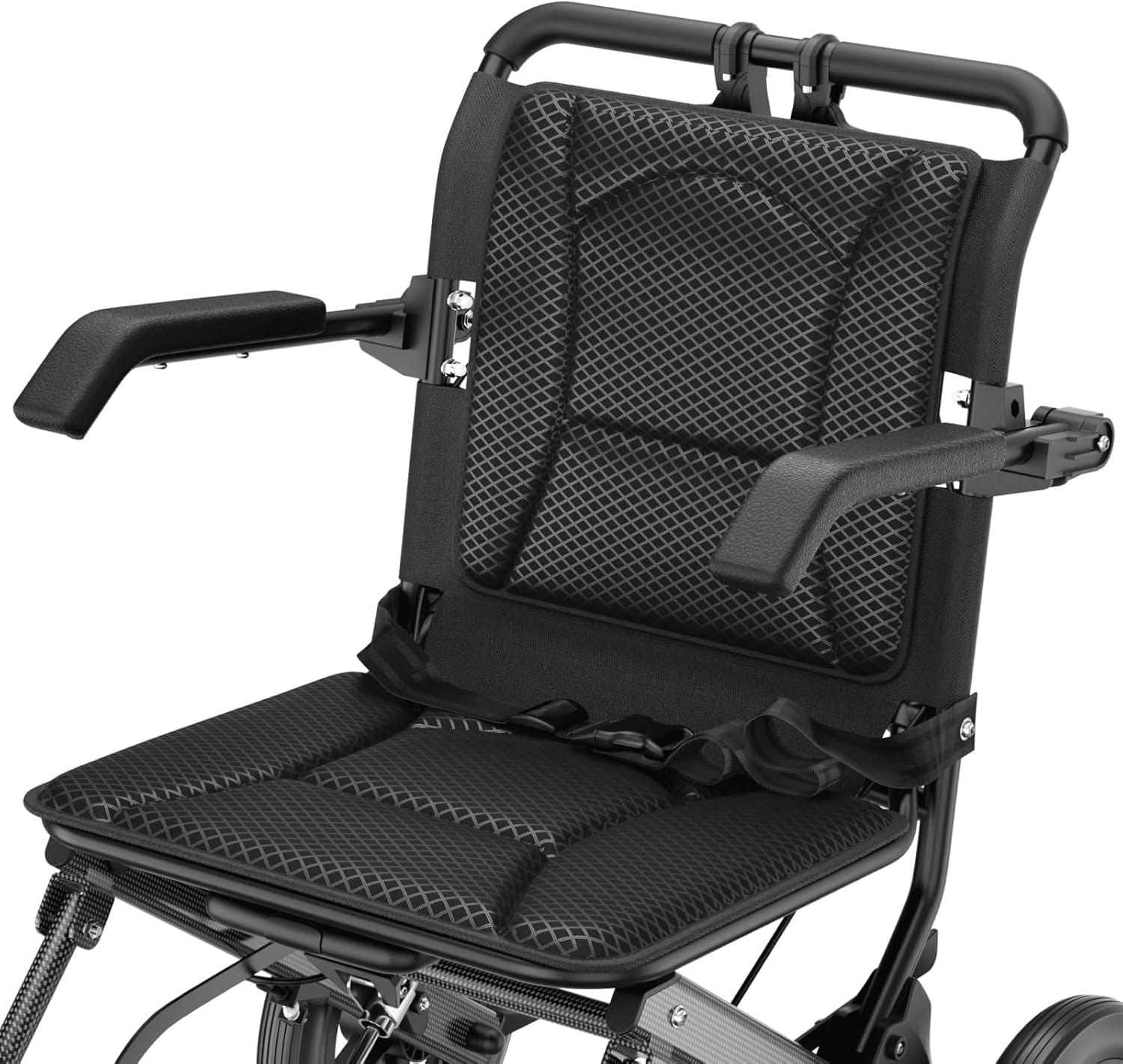 (18" Seat Width) Portable Transport Wheelchair Foldable Lightweight Travel Wheelchair with Telescopic Handle for Senior and Adults with Handbrakes Support 220lbs - Image 8