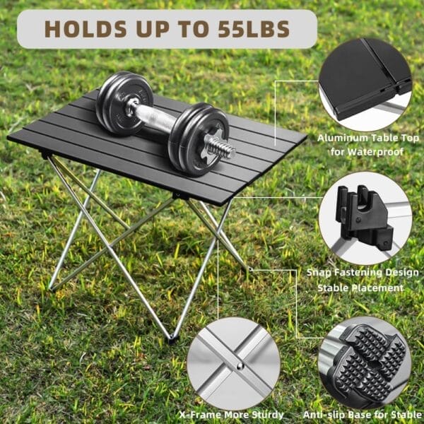 Folding Camping Chair Set of 3,Lightweight Camp Chairs with Table,Large Lawn Chair Portable for Adults Hiking,Fishing,Beach,Picnic,Patio,Travel,Carry Bag(L) - Image 4