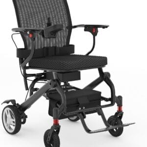 30lbs Carbon Fiber Electric Wheelchair for Adults, 15 Miles Ultra Lightweight Foldable Motorized Wheelchair,Intelligent Travel Power Wheelchair, Portable Airline Approved,Black