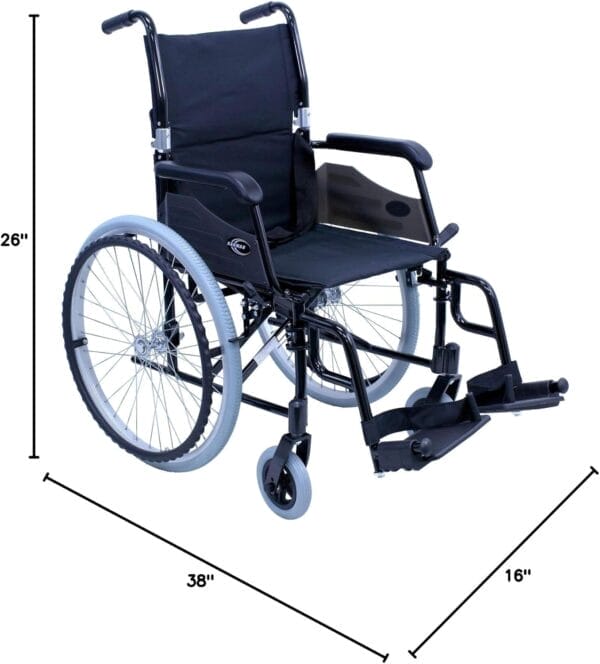 Karman 24 pounds LT-980 Ultra Lightweight Wheelchair Black - Image 6