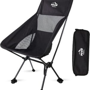 Peak Outdoors Backpacking Chair Lightweight Camping Chair – High Back Ultralight Folding Camp Chair with Storage Bag, Compact Portable Tall Hiking Chair and Beach Chair