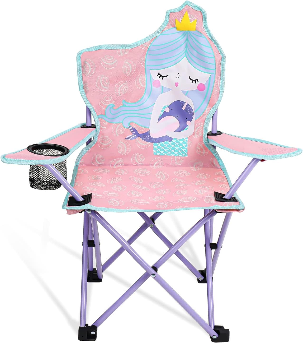 KABOER Kids Outdoor Folding Lawn and Camping Chair with Cup Holder and Carrying Bag, Children's Camping Chairs