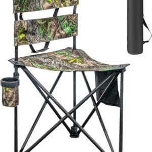 Extra Large Tripod Fishing Chair with Backrest Portable Hunting Chair with Cup Holder for Camping, Hiking, Outdoor