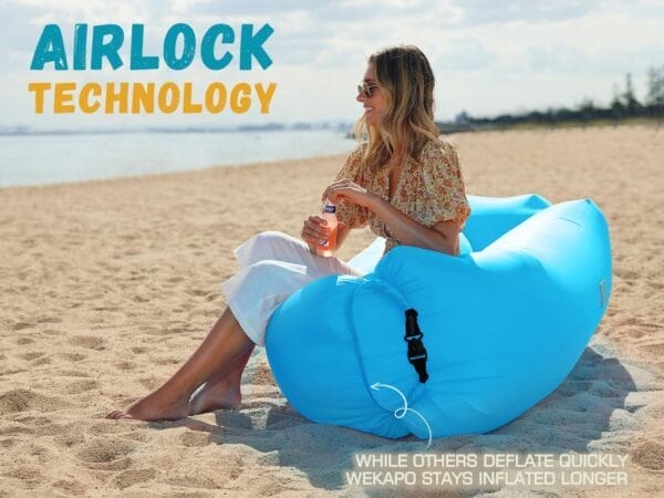 WEKAPO Inflatable Lounger Air Sofa Hammock-Portable,Water Proof& Anti-Air Leaking Design-Ideal Couch for Backyard Beach Traveling Camping Picnics & Music Festivals - Image 5
