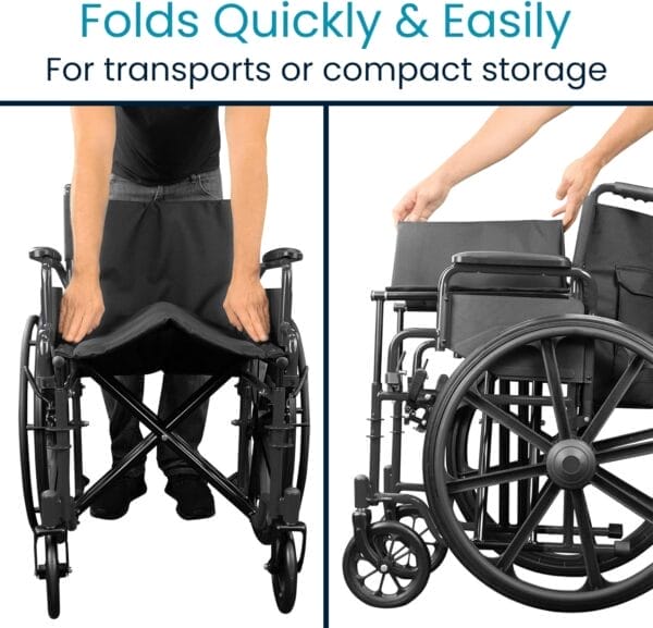 Vive Bariatric Wheelchair for Adults (Supports 400 lbs) - Foldable, Heavy Duty, Manual & Transport Wheel Chair - Portable Senior Drive Travel Scooter for Transfers - Wide 20" Seat - Image 4