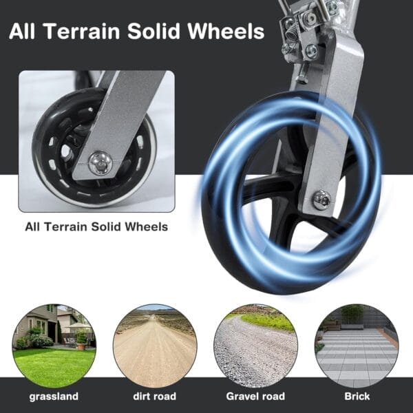 Transport Wheelchair Lightweight Foldable,Wheel Chair for Adults, with Foldable Handle,Airplane Cabin use,13.3lbs Portable Folding Travel Transfer Wheel Chairs for Seniors - Image 4