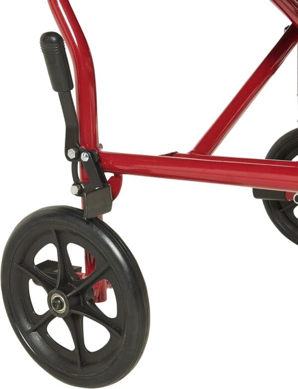 Panana Ultra Lightweight Foldable Transport Wheelchair for Adults,19-Inch Seat Width,Portable Folding Travel Wheelchair (Red) - Image 5