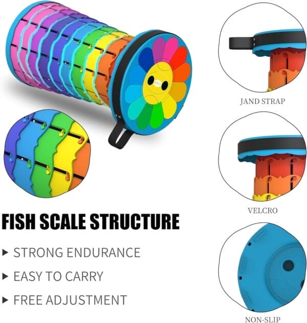 ALEVMOOM Upgraded Portable Collapsible Folding Stool with Cushion Retractable Telescoping Stool for Adults Sturdy Capacity 440lbs Camping Stool for Outdoor Hiking Garden BBQ with Bag - Image 6