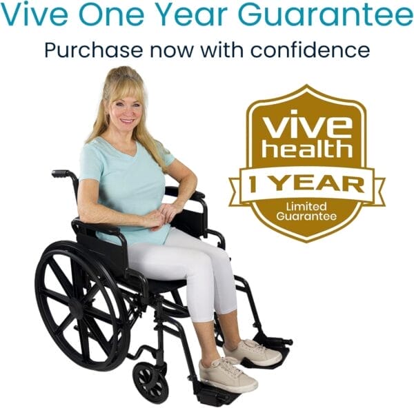 Vive Bariatric Wheelchair for Adults (Supports 400 lbs) - Foldable, Heavy Duty, Manual & Transport Wheel Chair - Portable Senior Drive Travel Scooter for Transfers - Wide 20" Seat - Image 9