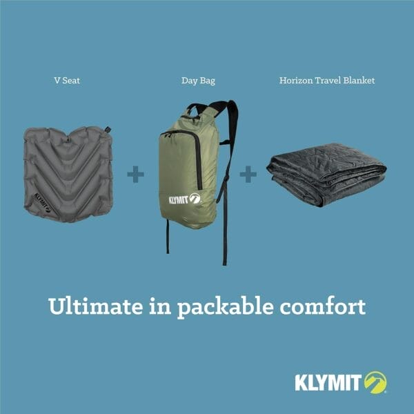 Klymit V Seat, Lightweight Inflatable Travel Cushion, Best for Camping, Bleachers, or Glassing Pad , Gray - Image 7
