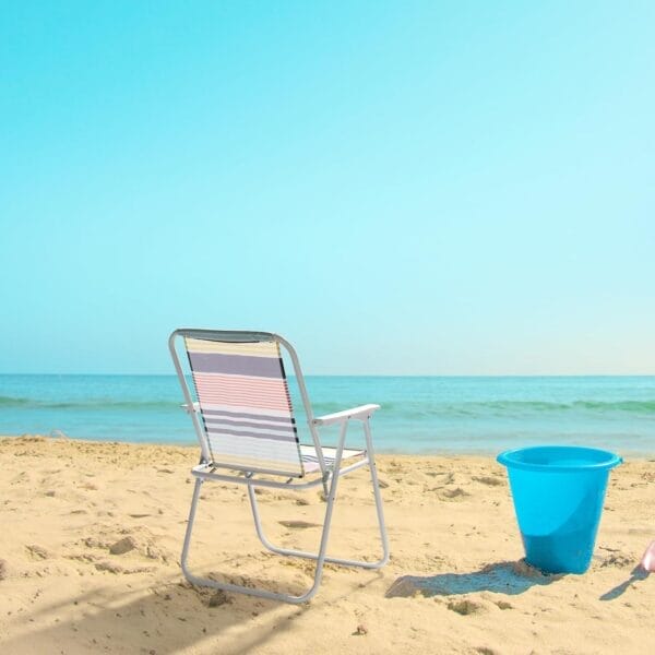 Outvita Lightweight Folding Beach Chair, Portable Arm Chair with High Strength Cleanable Fabric for Sand Camping Lawn Concert Travel Festival Blue,Heavy Duty Supports 220lbs - Image 6