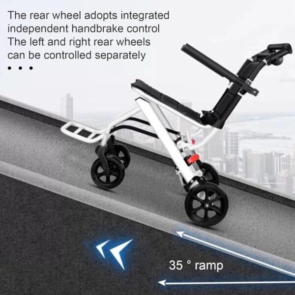 Transport Wheelchair Lightweight Foldable,Wheelchairs for Adults,Portable Wheelchair,200lbs Capacity,Carbon Steel Frame,Transport Chair for Adults and Seniors,15.75" Seat for Travel, Camping - Image 6