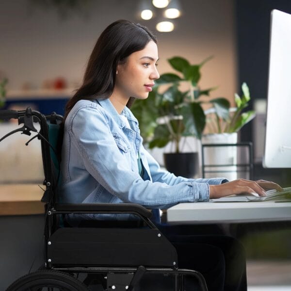 Wheel Chair for Adults with Swing-Away Footrest and Loop-Lock Handbrakes 17.5 inch Seat Wheel Chair 15" Rear Wheel Lightweight Transport Chair for Travel Compact Storage, 250 lbs - Image 3