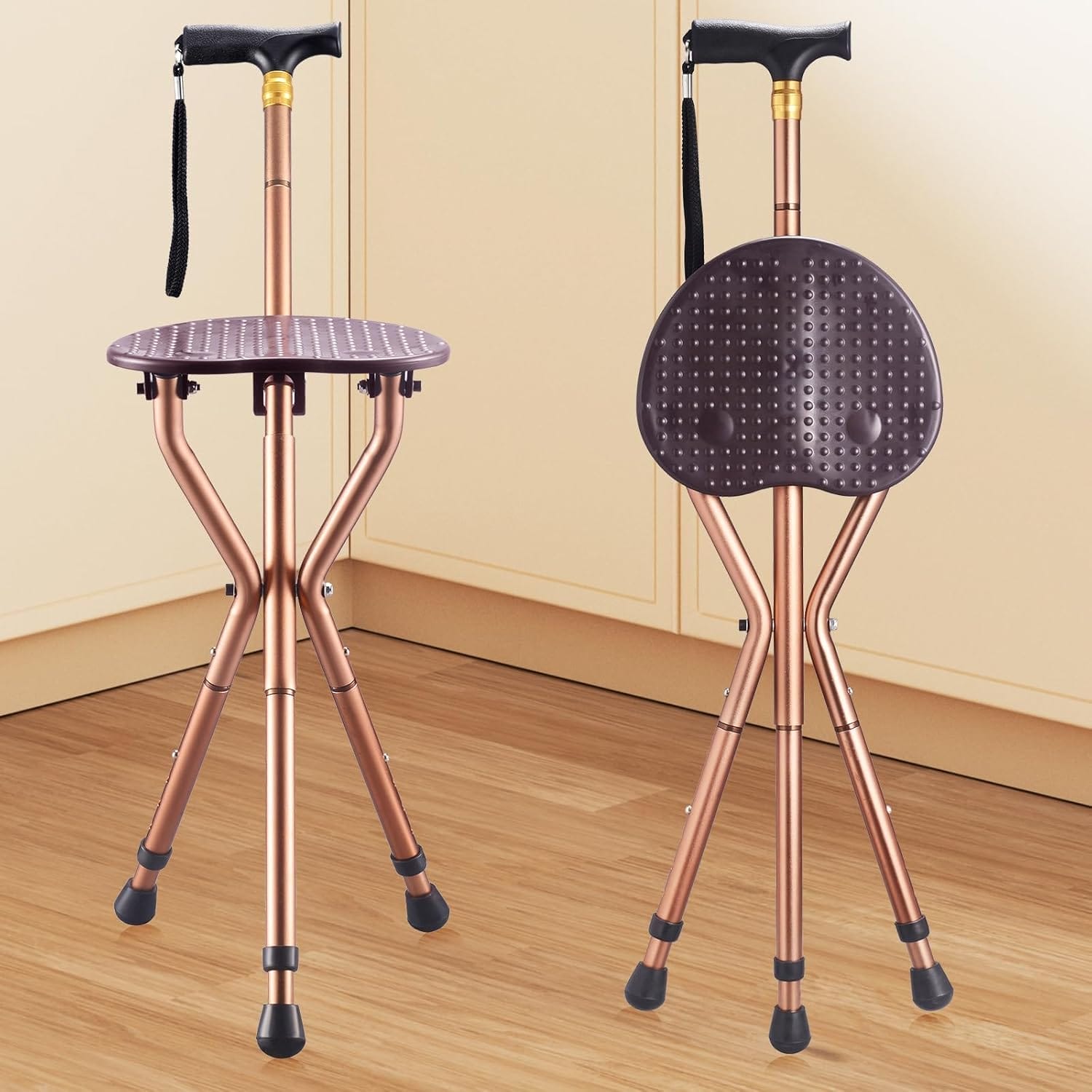 Walking Cane with seat,Cane with seat ,High Load Capacityfor Waiting,queuing, Traveling, Women and Men The Elderly,Cane Chair - Image 2