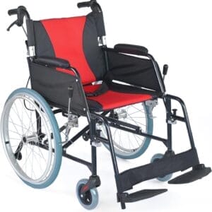 Ultra Lightweight Foldable Wheelchair, Wheelchairs for Adults, Weights only 22 lbs, Portable & Transport Wheelchair with Handbrakes, Swing Away Footrests and Anti-tippers