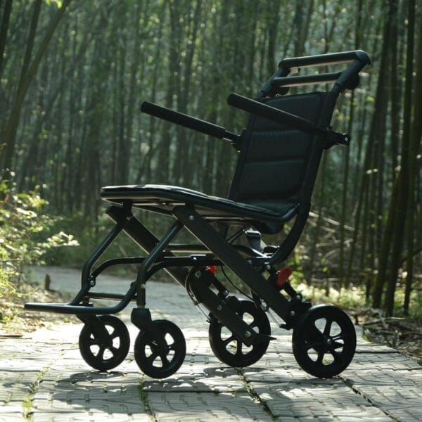 World's Lightest (Only 15lbs) Portable Transit Travel Wheelchair, Folding Transport Wheelchairs for Adults and Seniors Support 220lbs, Lightweight Aluminum Wheelchair for Elderly - Image 8