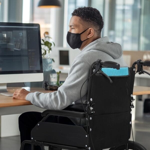 Magshion Foldable Transport Wheelchair for Adults 250 Lbs, Lightweight Transport Chair for Seniors, Portable Wheel Chair with Removable Cushion, Push-to-Lock & Hand Brakes, 17.5" Seat (Black Frame) - Image 4