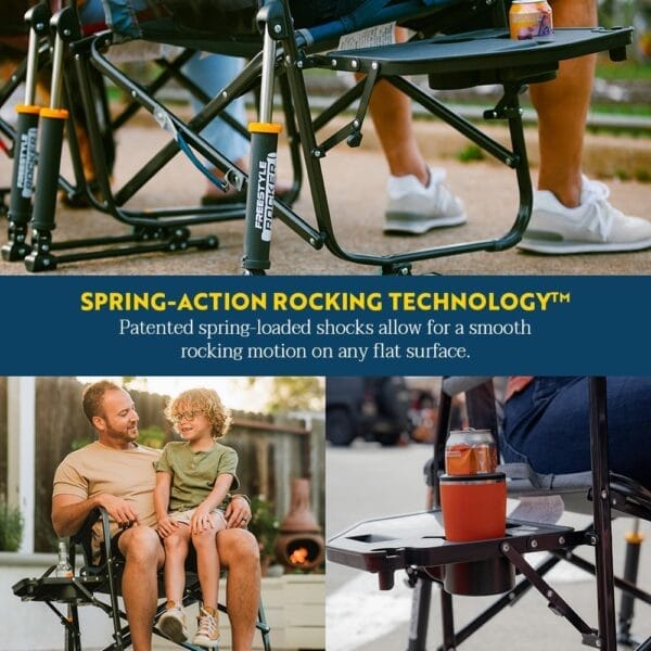 GCI OUTDOOR Freestyle Rocker Portable Folding Rocking Chair, Outdoor Camping Chair with Side Table - Image 4