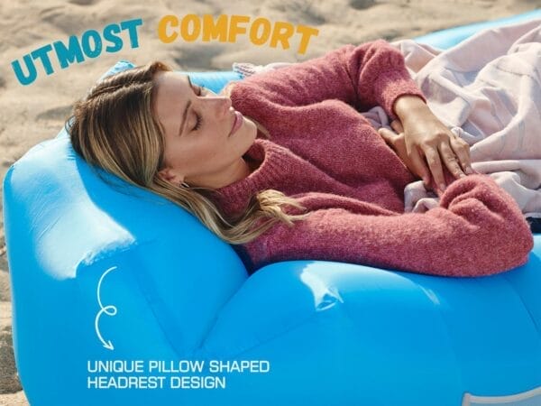 WEKAPO Inflatable Lounger Air Sofa Hammock-Portable,Water Proof& Anti-Air Leaking Design-Ideal Couch for Backyard Beach Traveling Camping Picnics & Music Festivals - Image 6