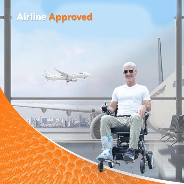 30lbs Carbon Fiber Electric Wheelchair for Adults, 15 Miles Ultra Lightweight Foldable Motorized Wheelchair,Intelligent Travel Power Wheelchair, Portable Airline Approved,Black - Image 7