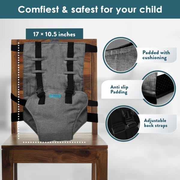 Baby Portable High Chair for Travel | Essential Travel Highchair | Baby Chair Harness - Image 5