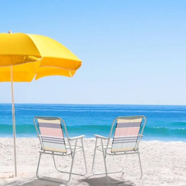 Outvita Lightweight Folding Beach Chair, Portable Arm Chair with High Strength Cleanable Fabric for Sand Camping Lawn Concert Travel Festival Blue,Heavy Duty Supports 220lbs - Image 8