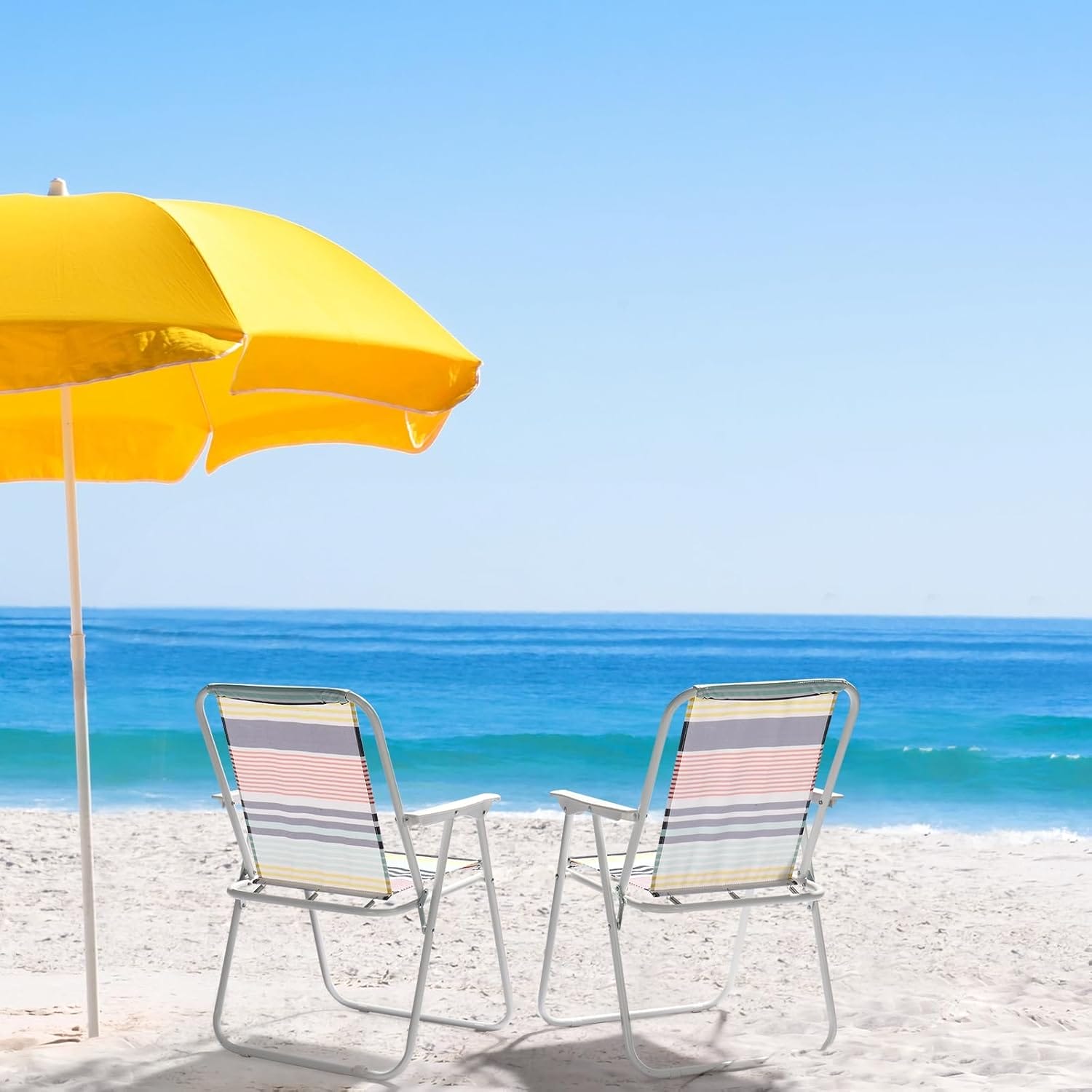 Outvita Lightweight Folding Beach Chair, Portable Arm Chair with High Strength Cleanable Fabric for Sand Camping Lawn Concert Travel Festival Blue,Heavy Duty Supports 220lbs - Image 8