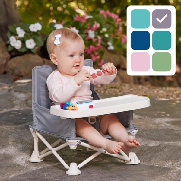 hiccapop OmniBoost Travel Booster Seat with Tray for Baby, Dining Table, Camping, Beach, Grandma’s | Folding Portable Tip-Free Design Straps to Kitchen Chairs - Image 8
