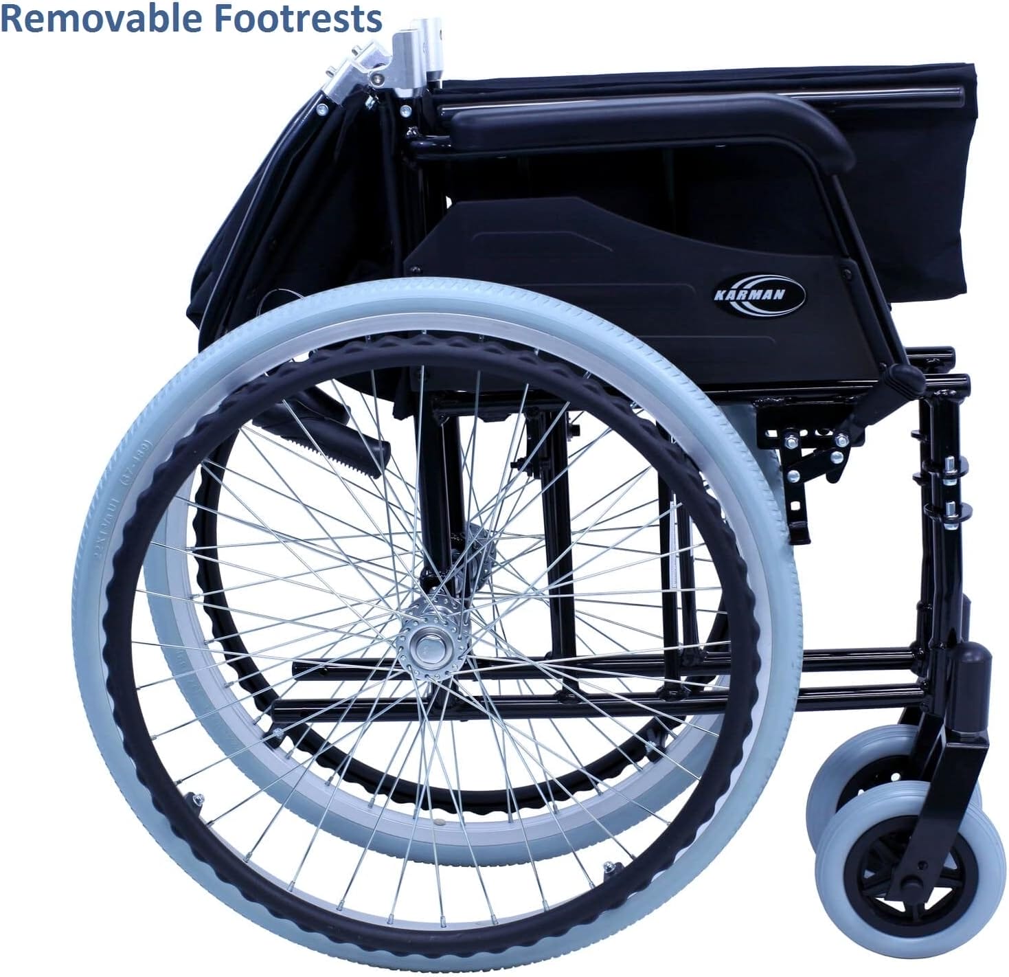 Karman 24 pounds LT-980 Ultra Lightweight Wheelchair Black - Image 3