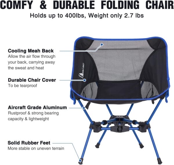 MOON LENCE Portable Camping Chair Backpacking Chair - The 4th Generation Ultralight Folding Chair - Compact, Lightweight Foldable Chairs for Hiking Mountaineering, Beach - Image 5