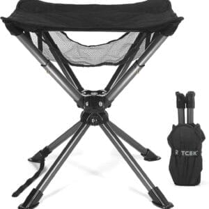 Swivel Portable Camping Stool, Collapsible Folding Outdoor Stools for Adults, Foldable Lightweight Compact 360 Stool Chair for Hiking Fishing Travel, Support 300 LBS