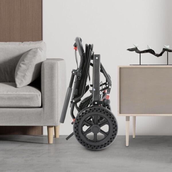 Portable Folding Lightweight Wheelchairs for Traveling Transport Chair Wheel Chair for Adults Light Weight Wheelchairs Foldable for Senior Travel Wheelchair Narrow Wheelchair for Small Spaces - Image 6
