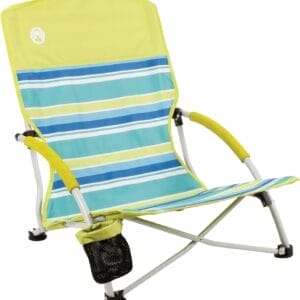 Coleman Utopia Breeze Beach Chair Lightweight Folding Beach Chair with Cup Holder & Carry Bag Portable Supports up to 250lbs