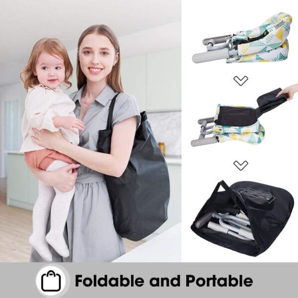 Hook On Chair, VEEYOO Clip On High Chair Folding Fast Table Chair with Storage Bag, Portable Baby Feeding Seat Attach to Table for Home and Travel - Image 5