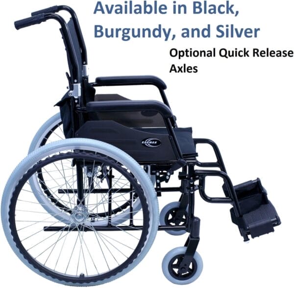 Karman 24 pounds LT-980 Ultra Lightweight Wheelchair Black - Image 2
