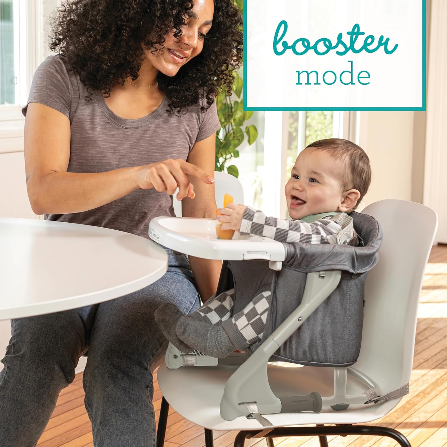Infantino The Ultimate Travel Booster, Versatile and Travel-Friendly Booster, High Chair and Seat for On-The-Go Families, Gray - Image 8