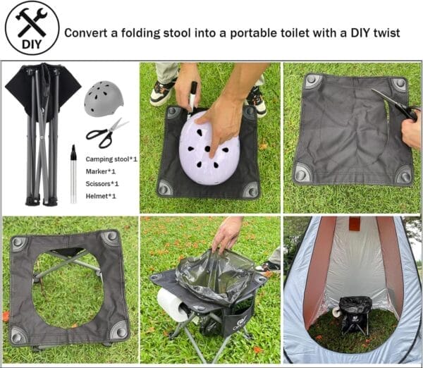 Opliy Camping Stool, Folding Samll Chair Portable Camp Stool for Camping Fishing Hiking Gardening and Beach, Camping Seat with Carry Bag (Green, L 13.5") - Image 7