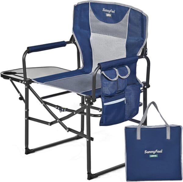 SUNNYFEEL Camping Directors Chair, Heavy Duty,Oversized Portable Folding Chair with Side Table, Pocket for Beach, Fishing,Trip,Picnic,Lawn,Concert Outdoor Foldable Camp Chairs - Image 4