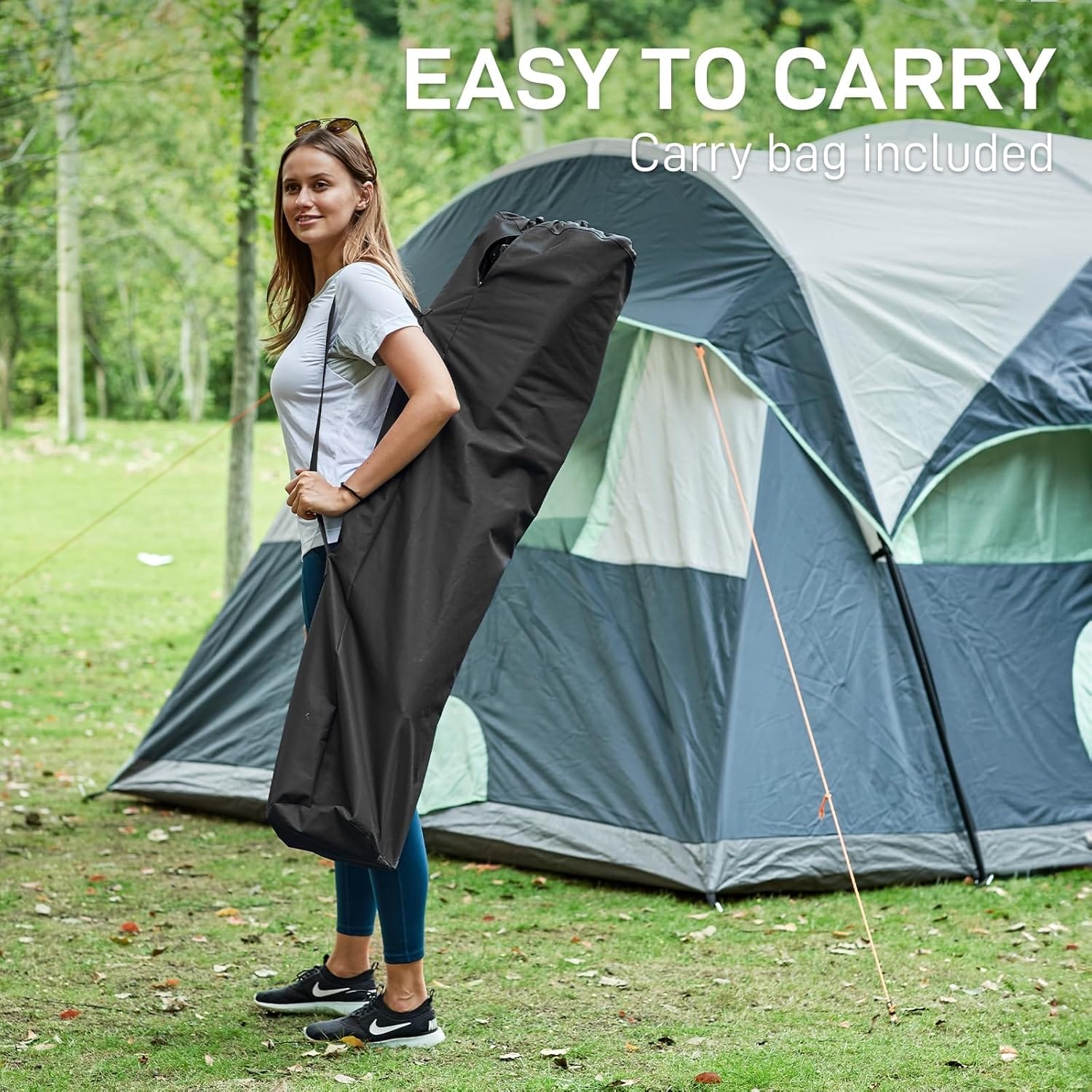 EVER ADVANCED Tall Directors Chair with Cup Holder 31", Bar Height Folding Chair for Camping, Sports with Carry Bag, Mesh Pockets and Footrest, Heavy Duty 300 lbs, Black - Image 7