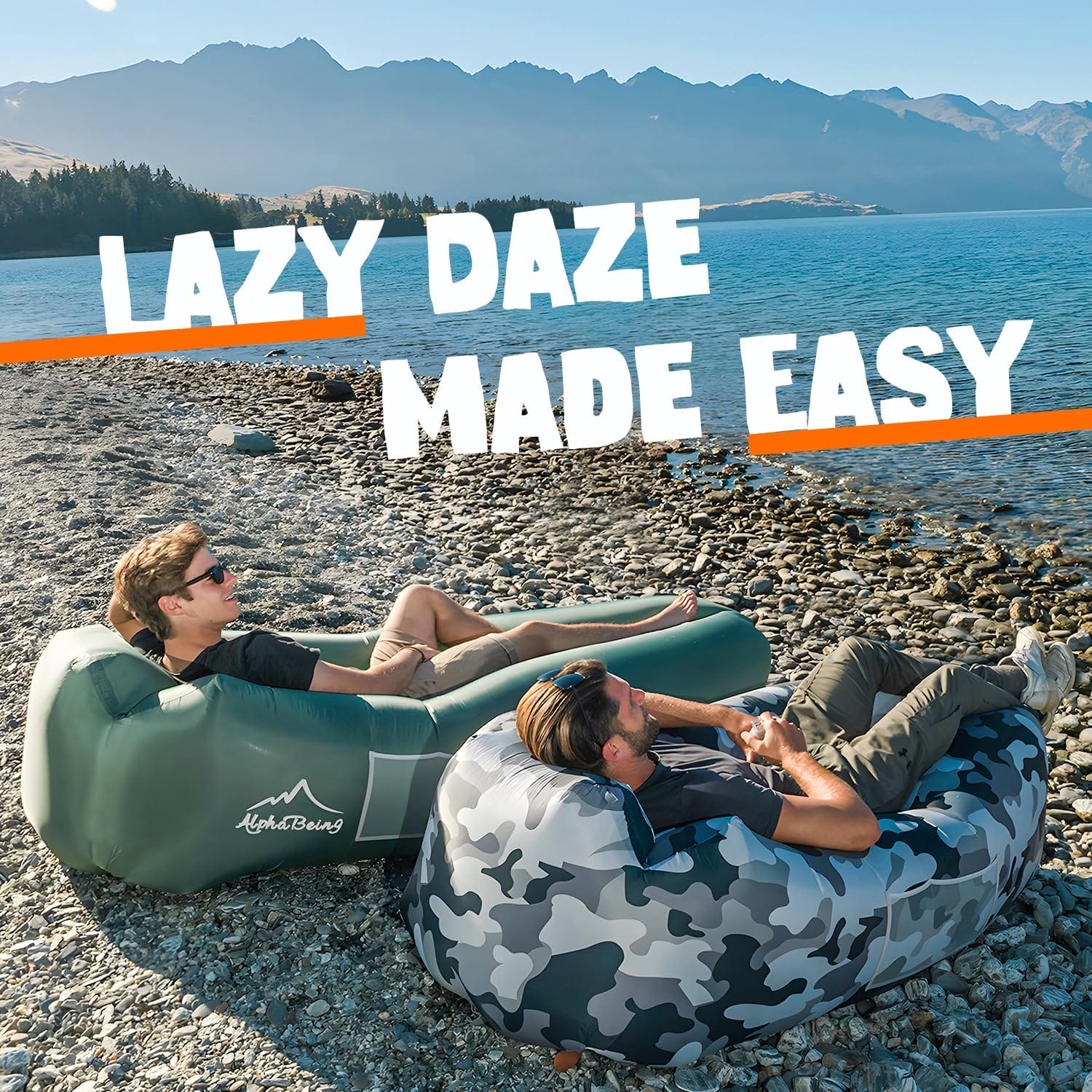 AlphaBeing Inflatable Lounger Beach Chair Accessories, Air Sofa Hammock Inflatable Couch for Camping Backyard Lakeside with Compression Sacks, Ideal Outdoor Gifts for Adults - Image 7