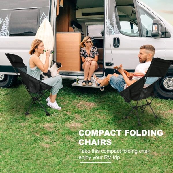 Portable Chairs, Ultralight Folding Camping Chair with Pillow Compact Folding Lawn Chairs for Camping, Travel, Hiking, Picnic and Adventures, Lightweight Chair Easy to Set up and Carry - Image 7