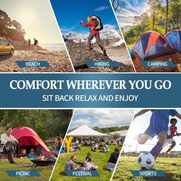 Portable Chair with Carry Bag - Durable and Ultra-Light Folding Chair for Camping - Supports 300 Lbs - Perfect for Outdoor Adventures - Image 7